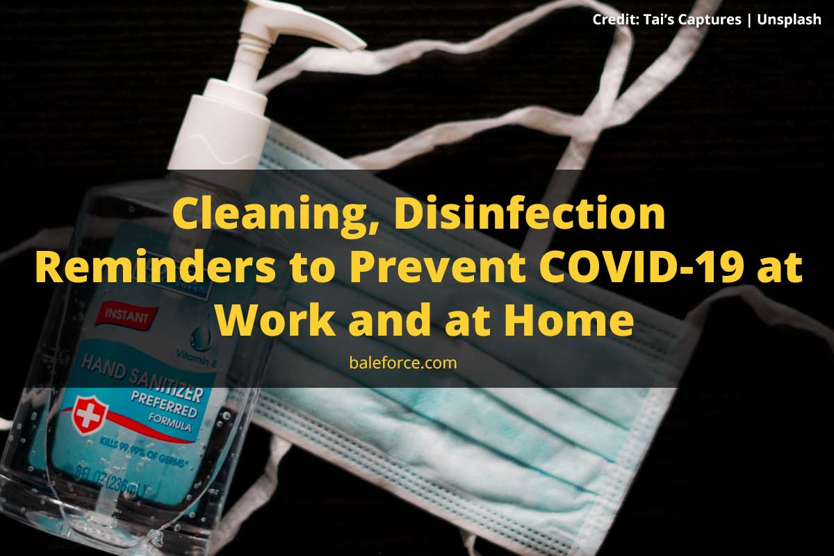 Cleaning, Disinfection Reminders to Prevent COVID19 at Work and at